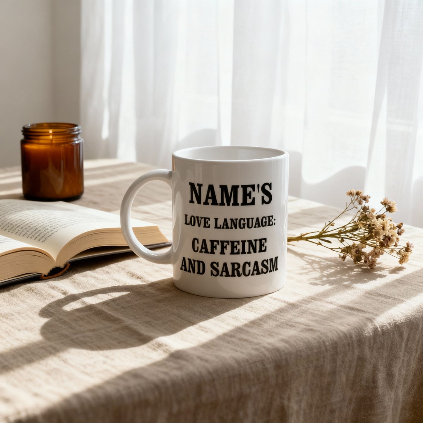 Love Language: Caffeine & Sarcasm | Gifting Mug