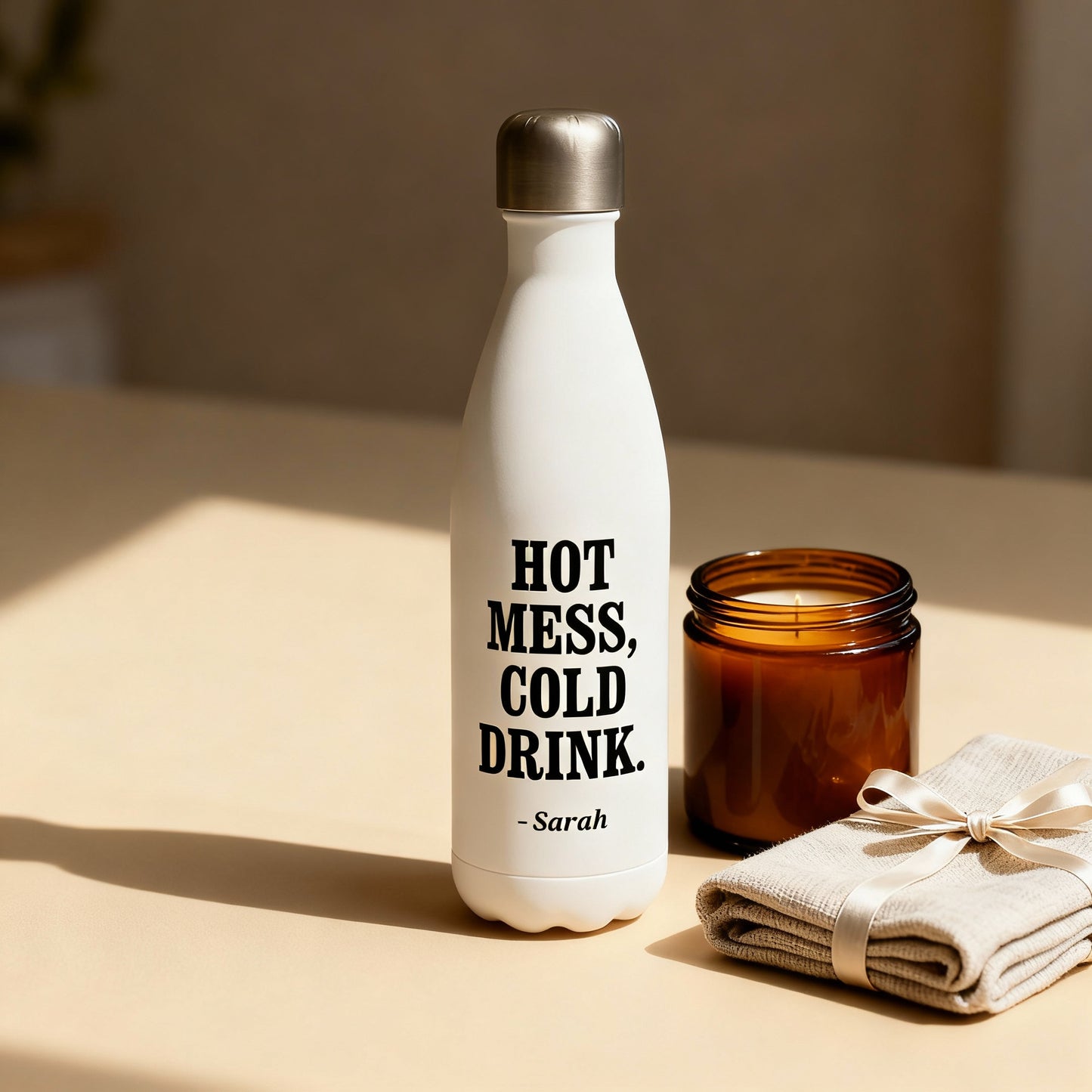 Hot Mess, Cold Drink – Custom 500ml Insulated Water Bottle
