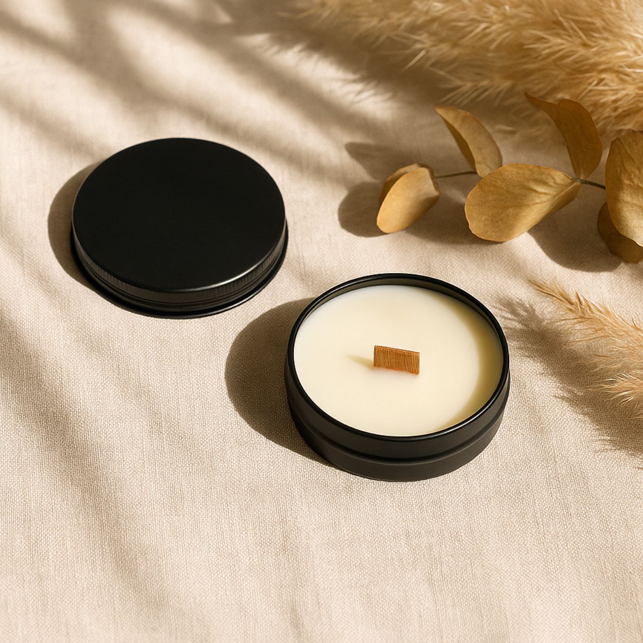 Custom Text Engraved Soy Travel Candle
