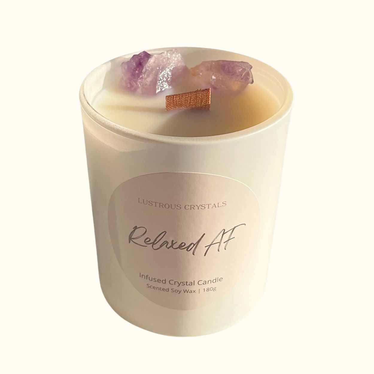 ‘Relaxed af’ | Amethyst Crystal Candle