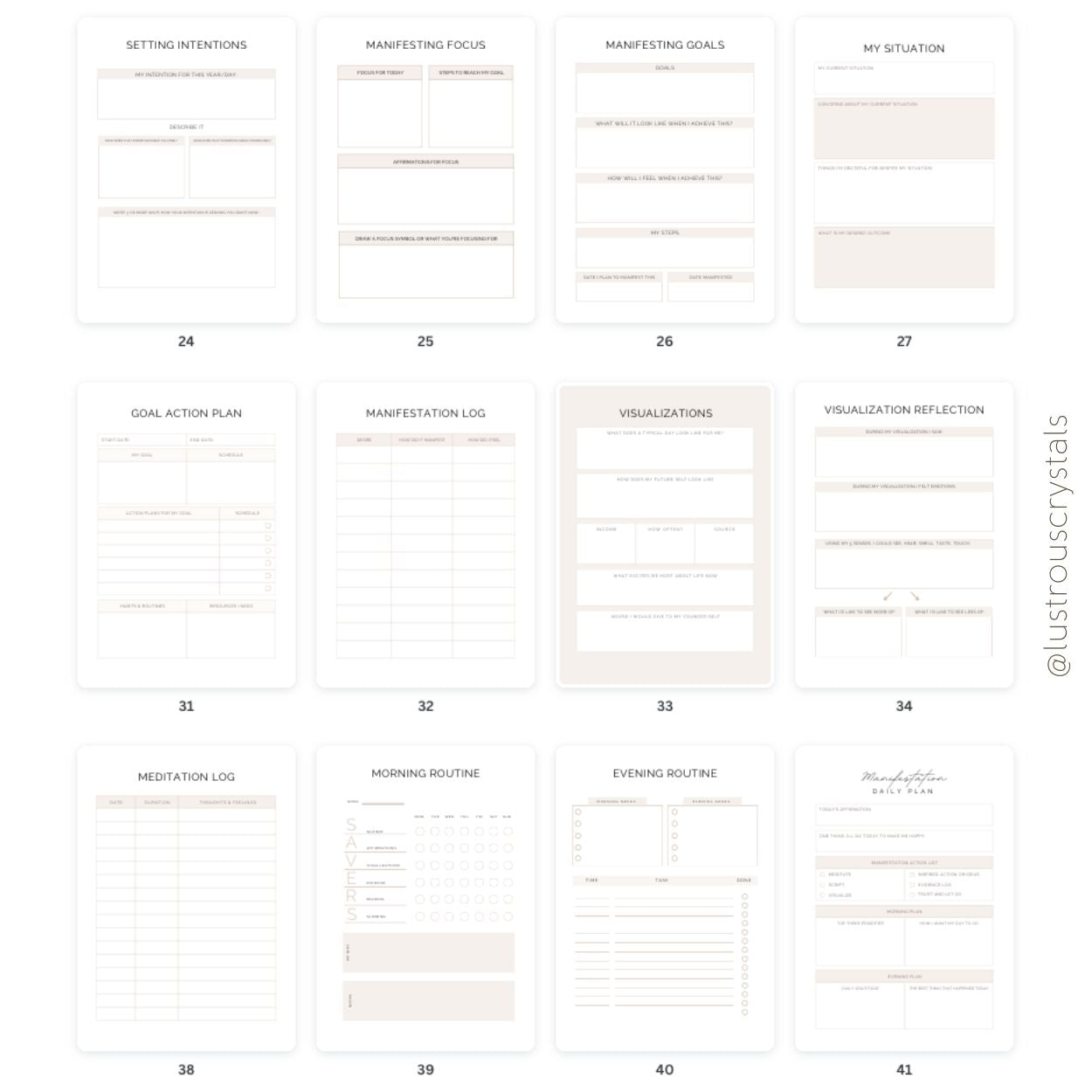 Printable Manifestation Planner & Workbook (86 Pages)