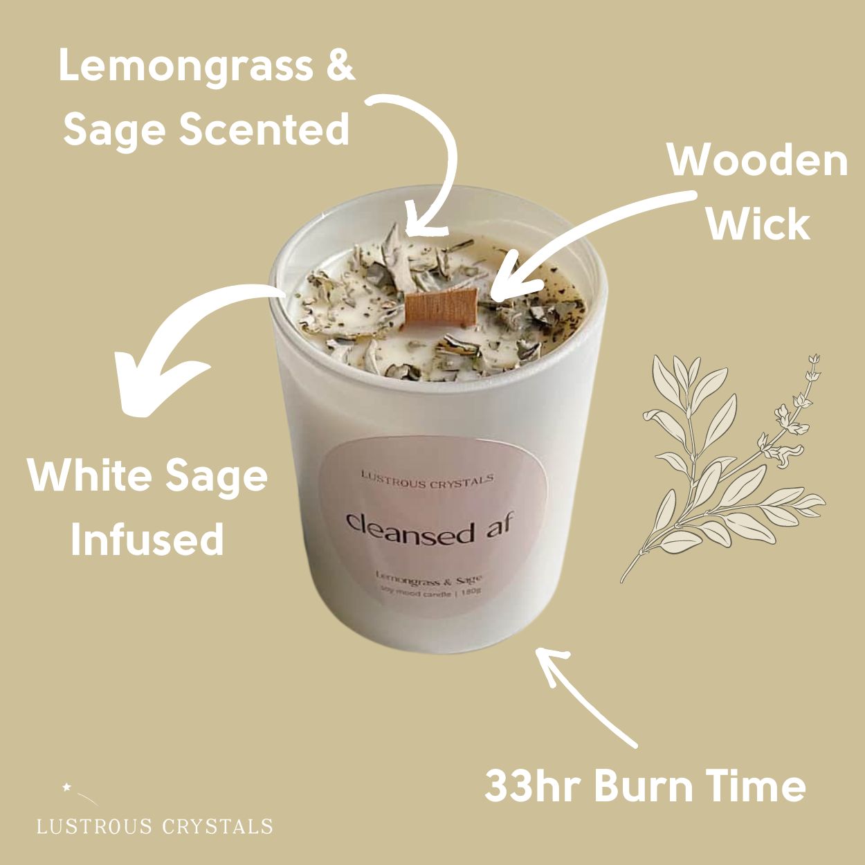 'Cleansed af' | Sage Candle