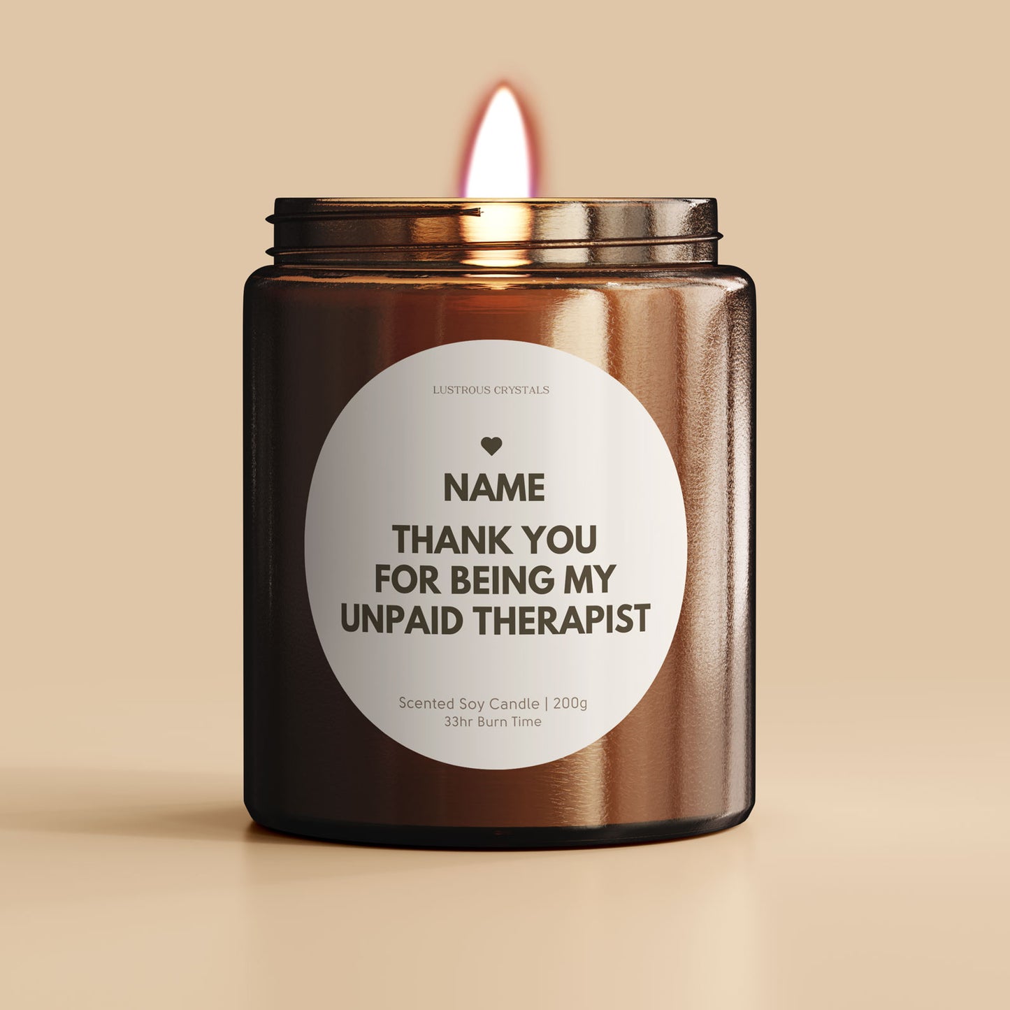 Custom Name Unpaid Therapist | Gifting Candle