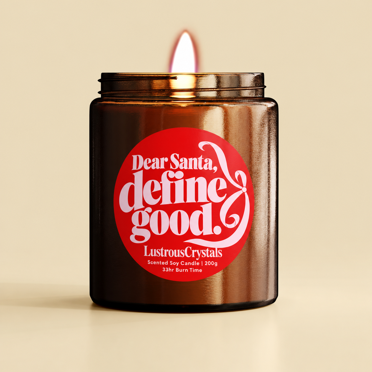 Dear Santa Define Good | Christmas Candle