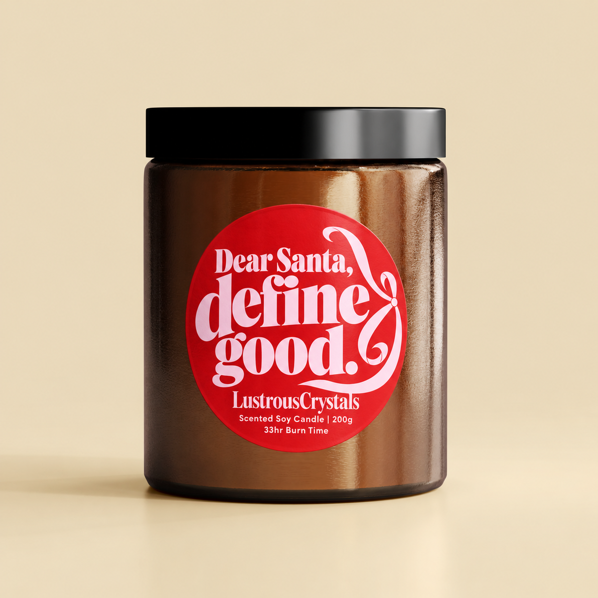 Dear Santa Define Good | Christmas Candle