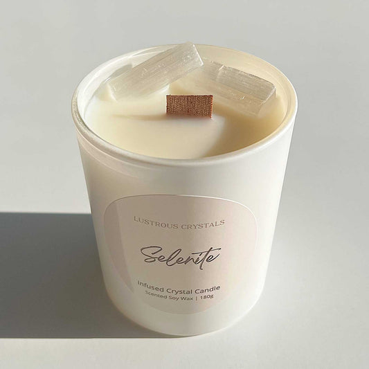 Selenite Crystal Candle