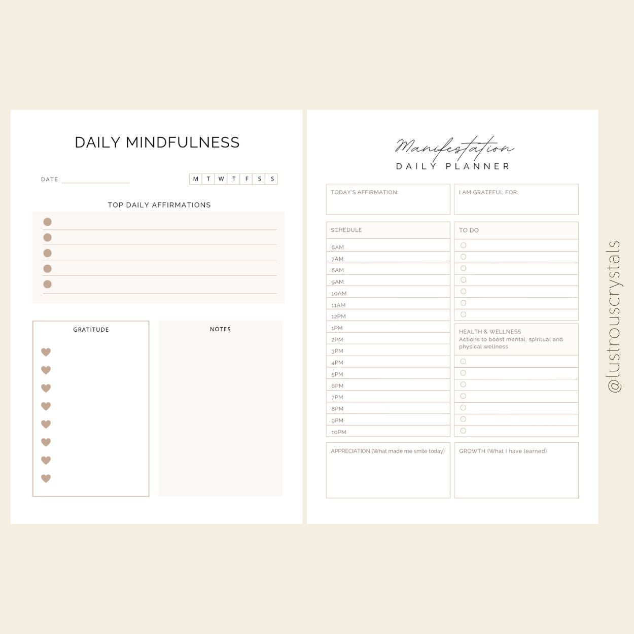 Printable Manifestation Planner & Workbook (86 Pages)