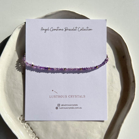 Amethyst Angel Bracelet | Mini Faceted Gemstone Jewellery
