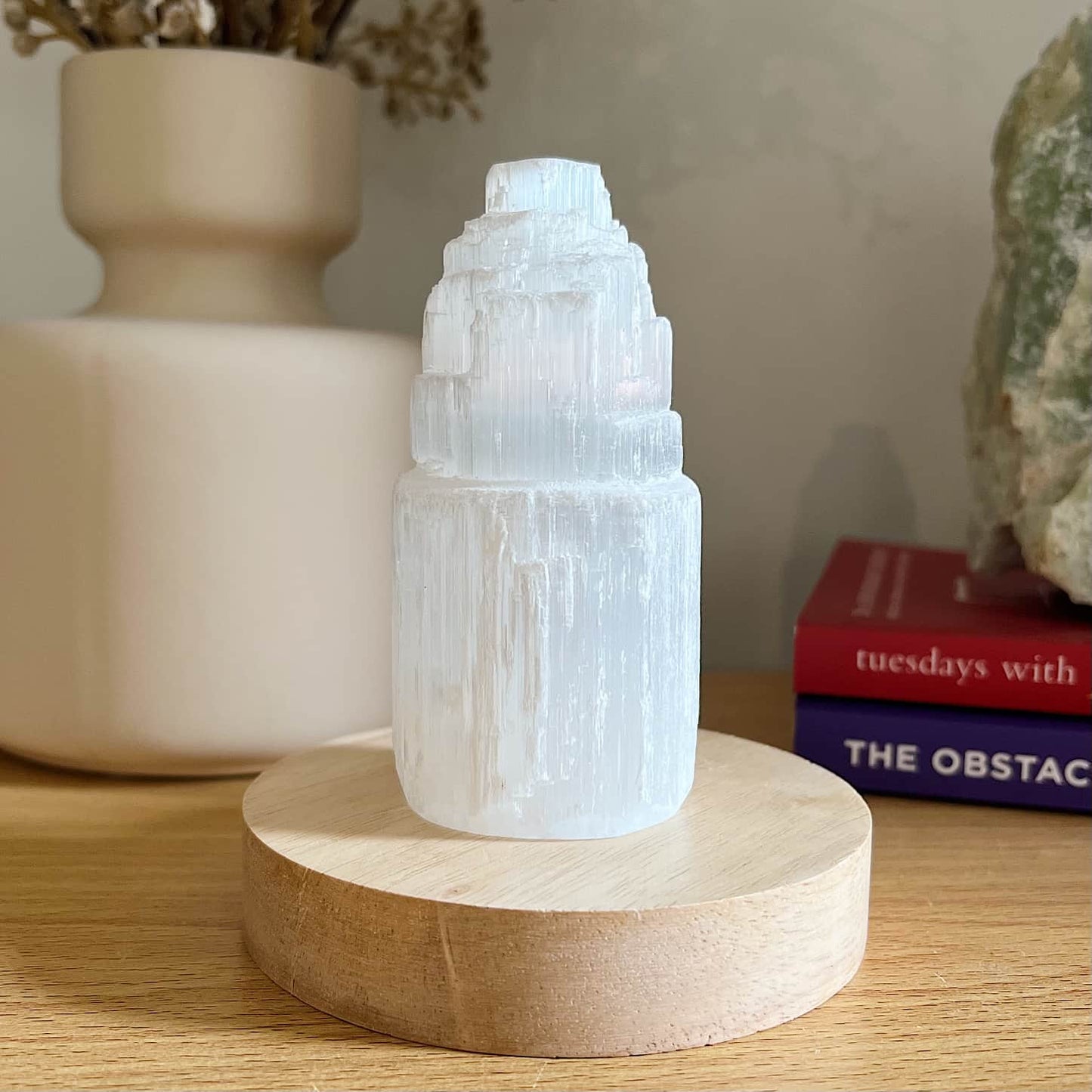 Selenite Cleansing Tower Lamp