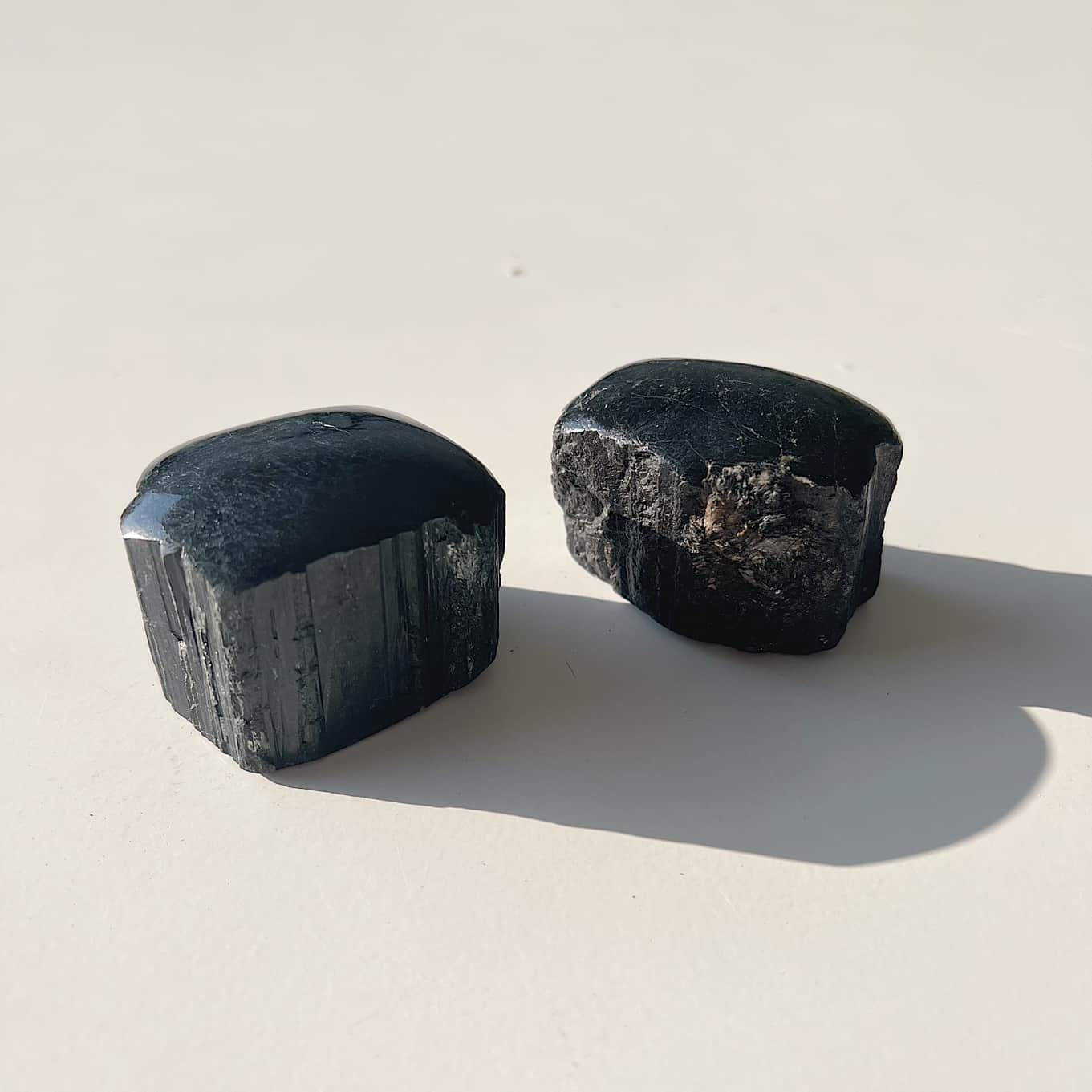 Semi-polished Black Tourmaline Pair | #5