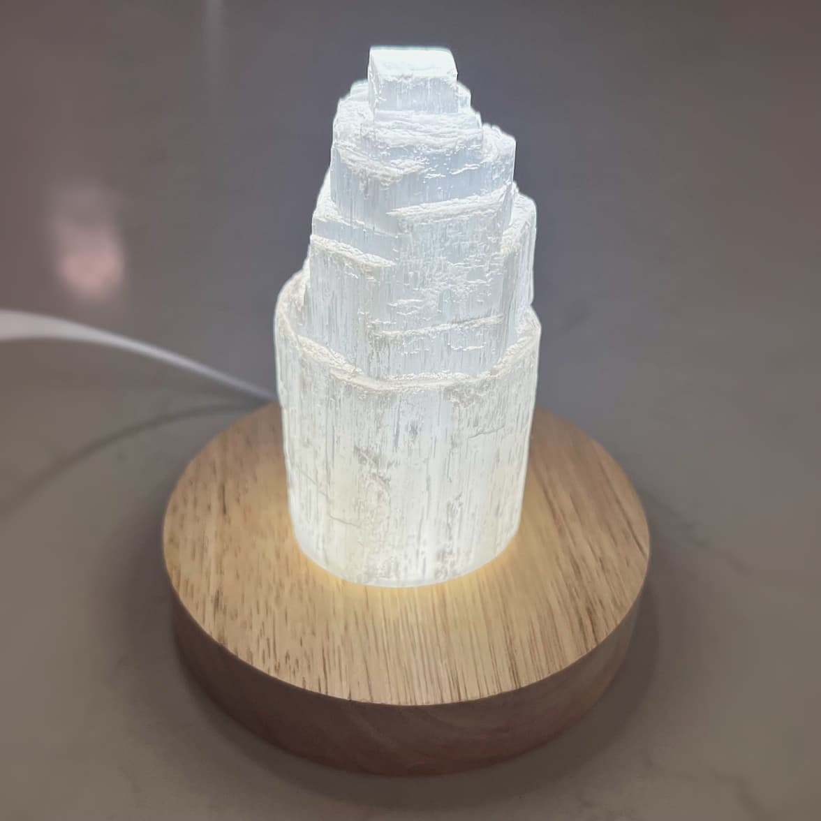 Selenite Cleansing Tower Lamp